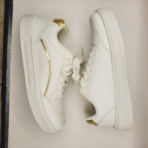 White and Gold Women's Sneakers